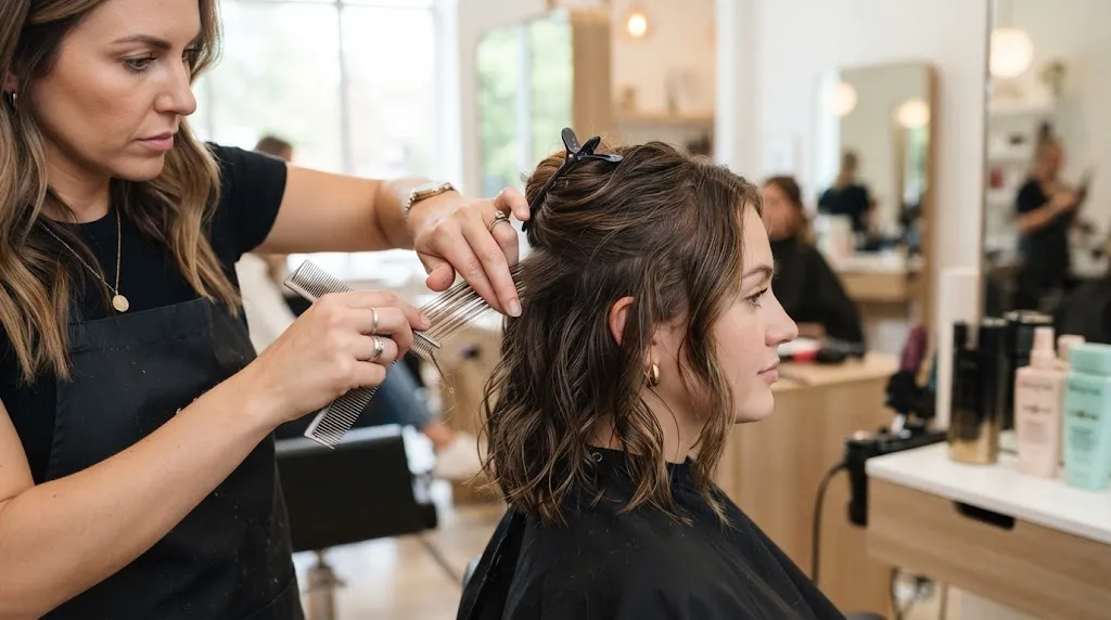 Professional hairstylist carefully sectioning and styling hair to avoid common beginner mistakes like uneven heat and wrong tool sizes