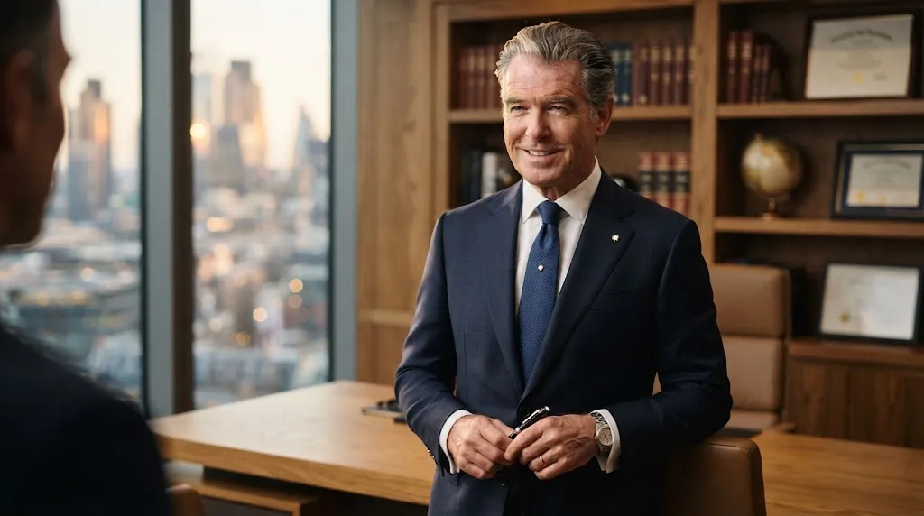 An older man with a neat, polished slicked-back hairstyle looking modern and professional