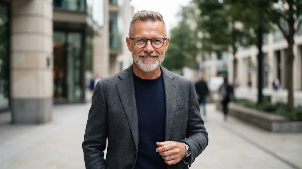 An older man with a modern and clean short grey haircut, showcasing a stylish and low-maintenance look.