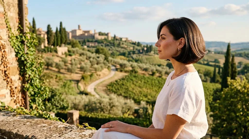 Chin-length Italian bob haircut with soft layers and textured swingy ends for summer heat.
