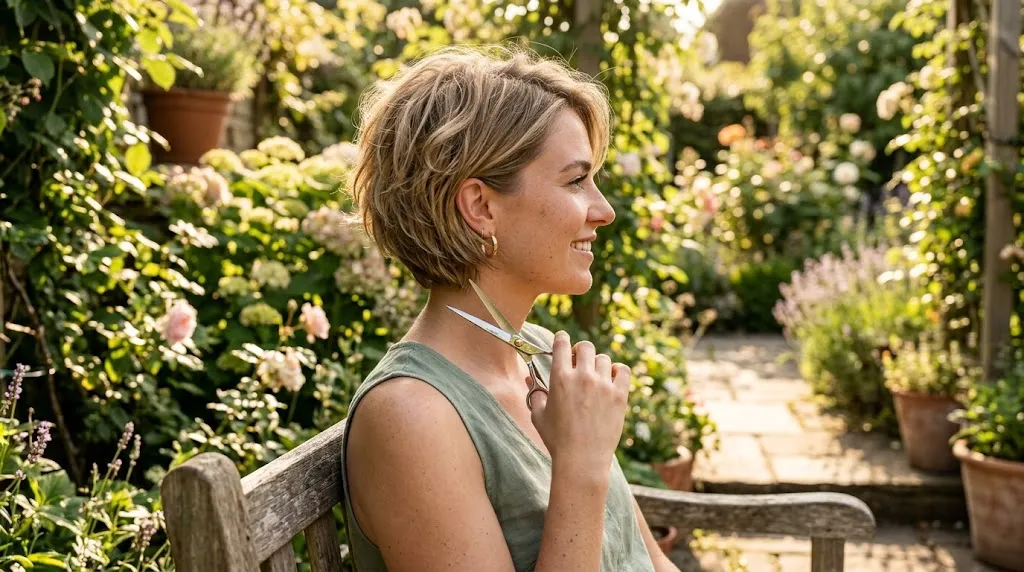Happy child enjoying outdoor play with a cool, low-maintenance short haircut and a stylish updo