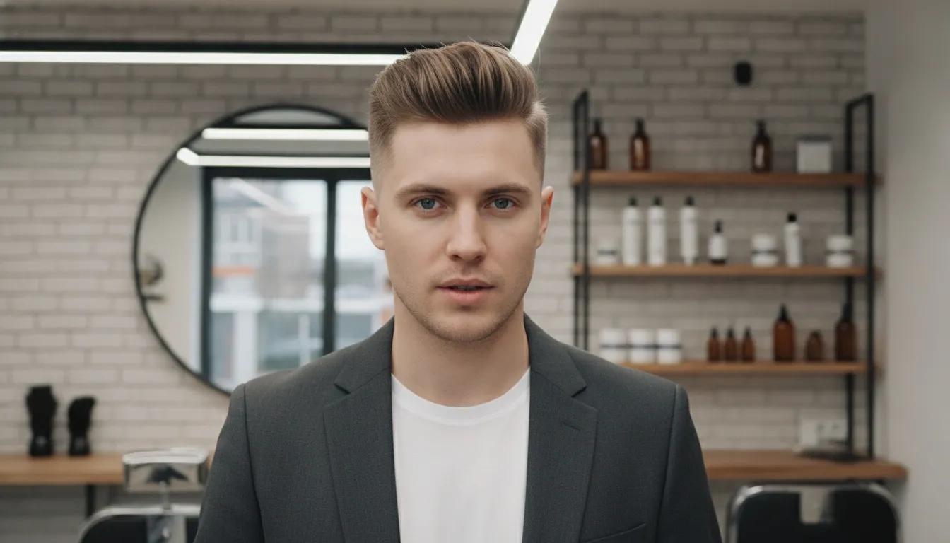 A freshly styled look by Hair Styles Usa, showcasing modern men's grooming and haircutting services in our premium salon.