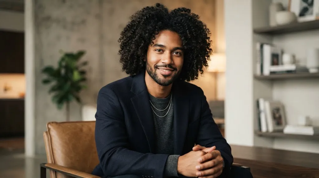 A man with well-defined, healthy curly hair showing the best haircuts for men with curls.