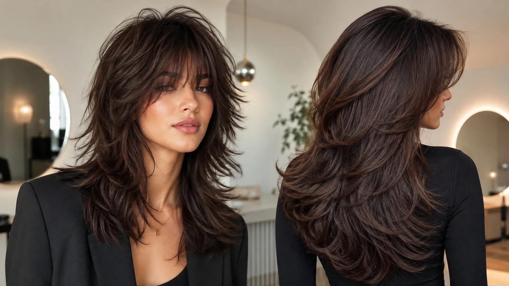 Blunt lob haircut with subtle interior layering to add volume to thin fine hair