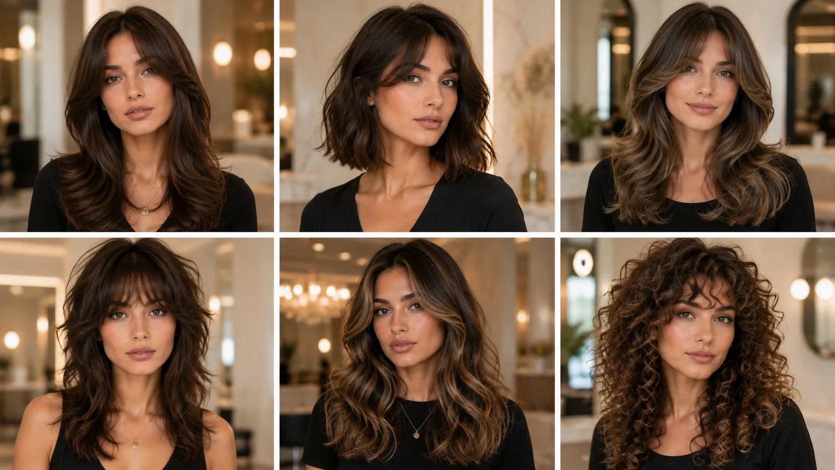 Volume haircut options for different face shapes including oval round square and heart