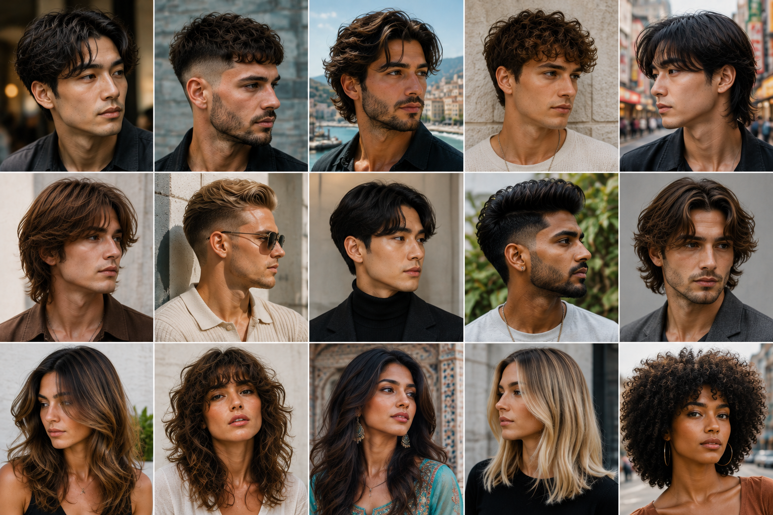 Men and women showcasing modern Asian, Indian, Korean, Japanese and globally inspired hairstyles