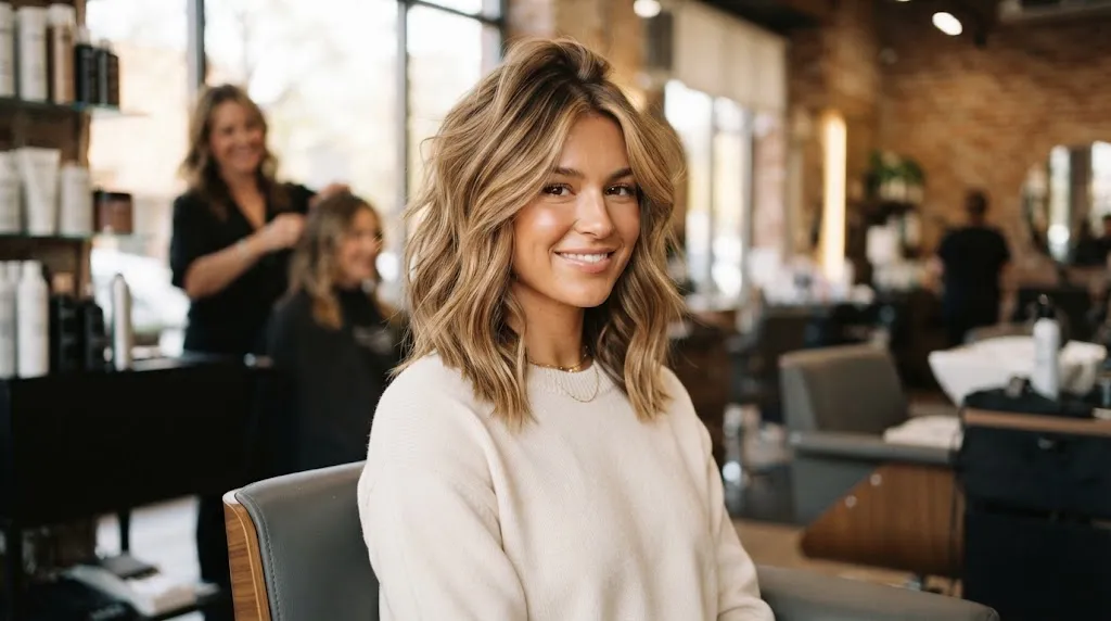 Modern medium-length hairstyle with textured layers and soft movement for women in 2026