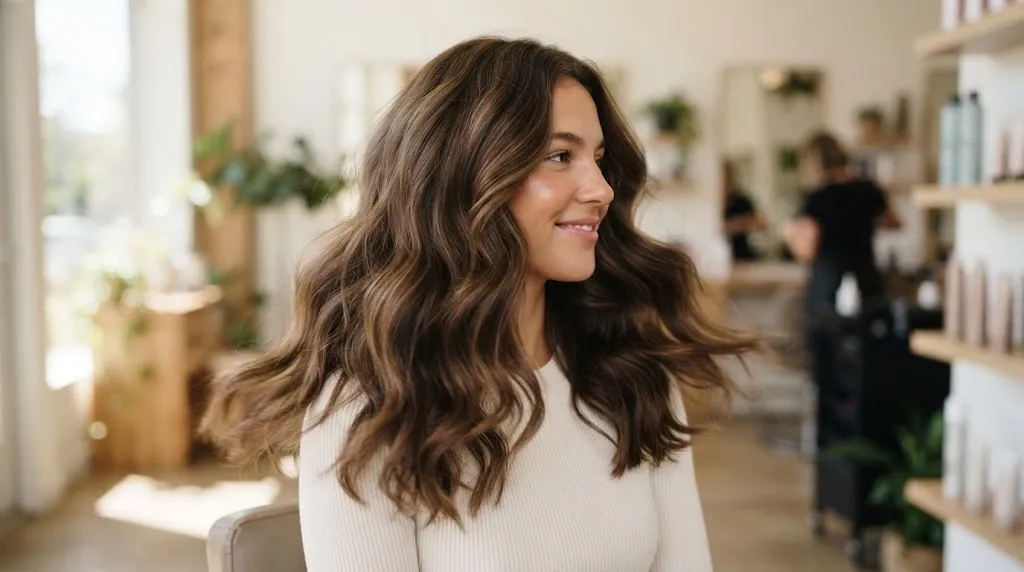 A beautiful shoulder-length hairstyle for girls with thick hair, showcasing volume and healthy texture.