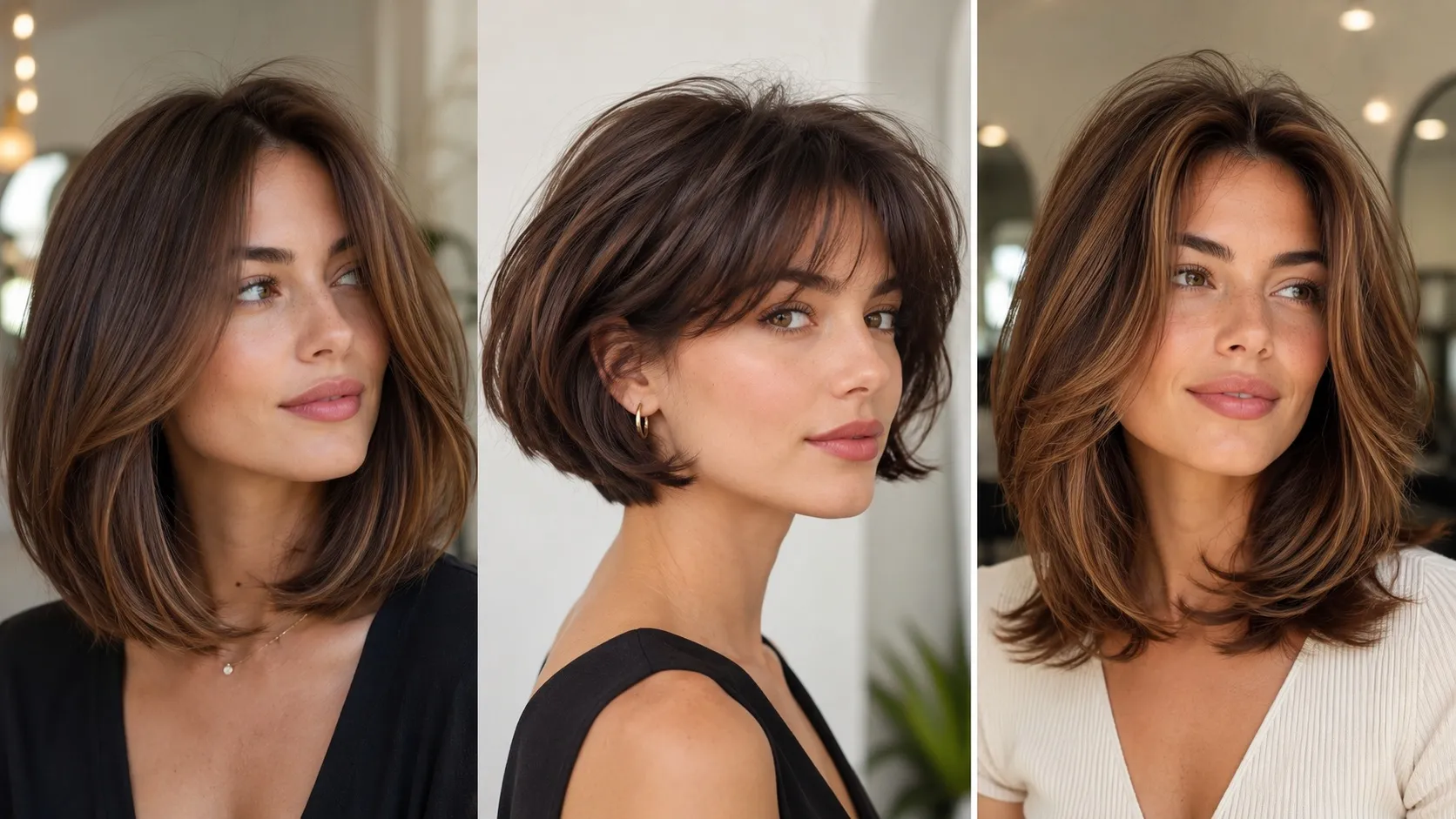 Volume haircuts for women showing layered styles and voluminous hair