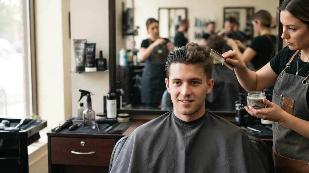 Comparison of wet hair and dry hair application methods when styling short hair with pomade in a salon setting