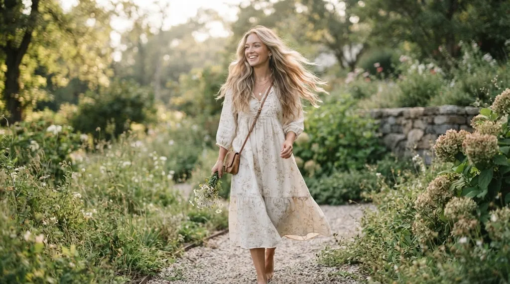 A woman with long hair featuring light airy layers and soft movement for a natural look