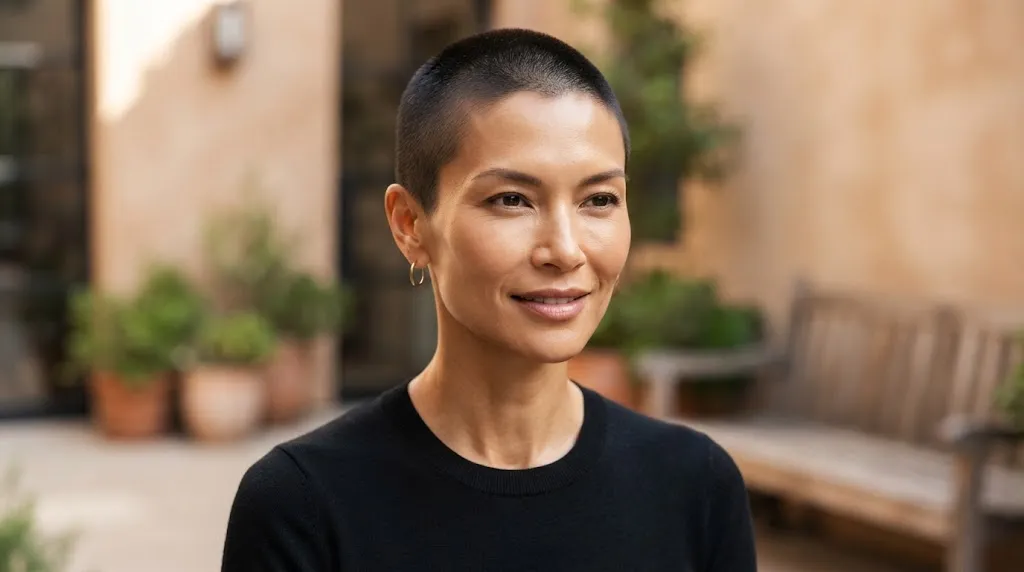 The buzz cut offers a bold, minimalist look that requires zero daily styling effort while highlighting facial features.