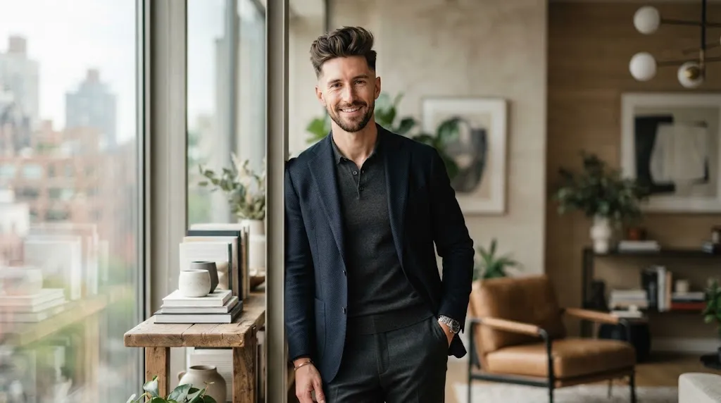 Professional hairstyle for men with a long face featuring a textured quiff and mid taper fade