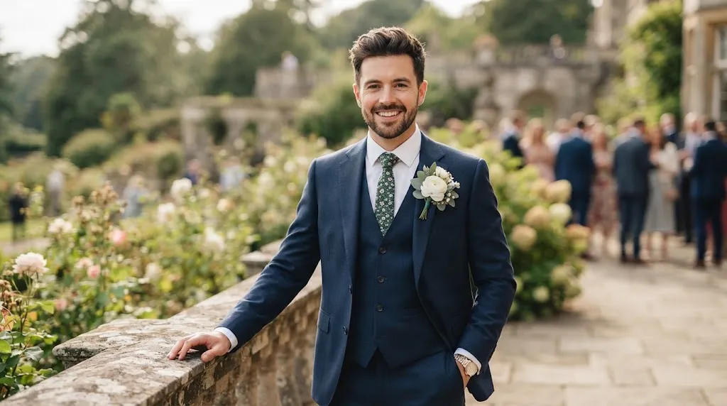 Elegant groom with fine or thin hair styled in a modern textured crop to add volume for a wedding