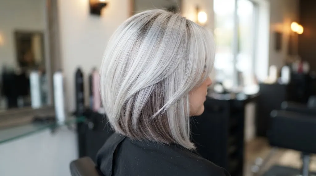 Professional hair toner and anti-brass treatment being applied to prevent color fading and brassy tones