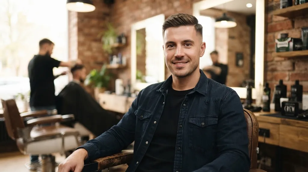 A stylish man with a clean taper fade haircut showcasing how to choose the right everyday hairstyle for men.